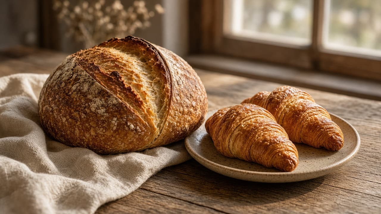 Example photograph of bread for the Bella Farina site preview